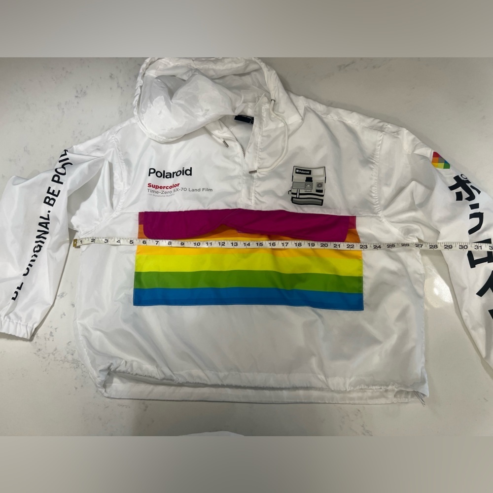 Polaroid White Jacket with Rainbow Accents - Picture 7 of 16